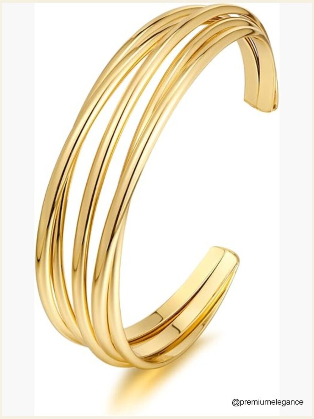 Chunky Multi-Layer Cross Wire Open Cuff Bracelet Hollow Wide Bangle Adjustable